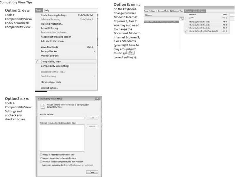 internet explorer 9 compatibility mode