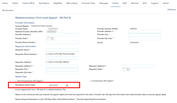 Jurisdiction M Part B - EServices: Part B Claims Features Enhancements